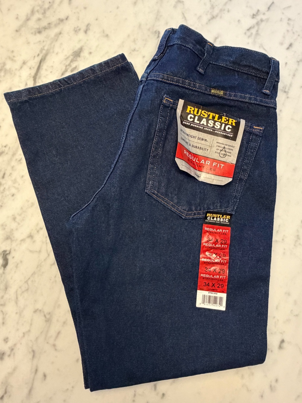 Rustler Classic Men's Dark Blue Regular Fit Jeans